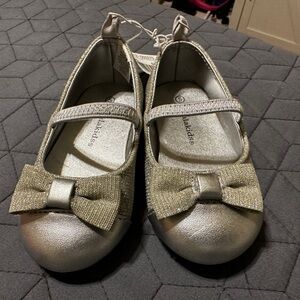 Baby silver, shiny ballet shoes